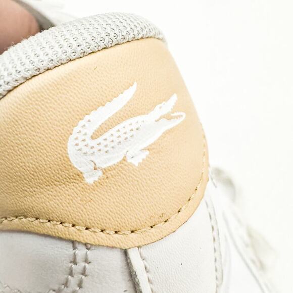 Lacoste White Tennis Sneaker Shoes White Cream Size 7 - Picture 7 of 7
